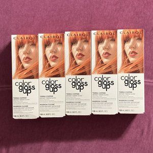 5 NEW Boxes Clairol Color Gloss Up Semi Permanent Hair Color, Terra Copper Color